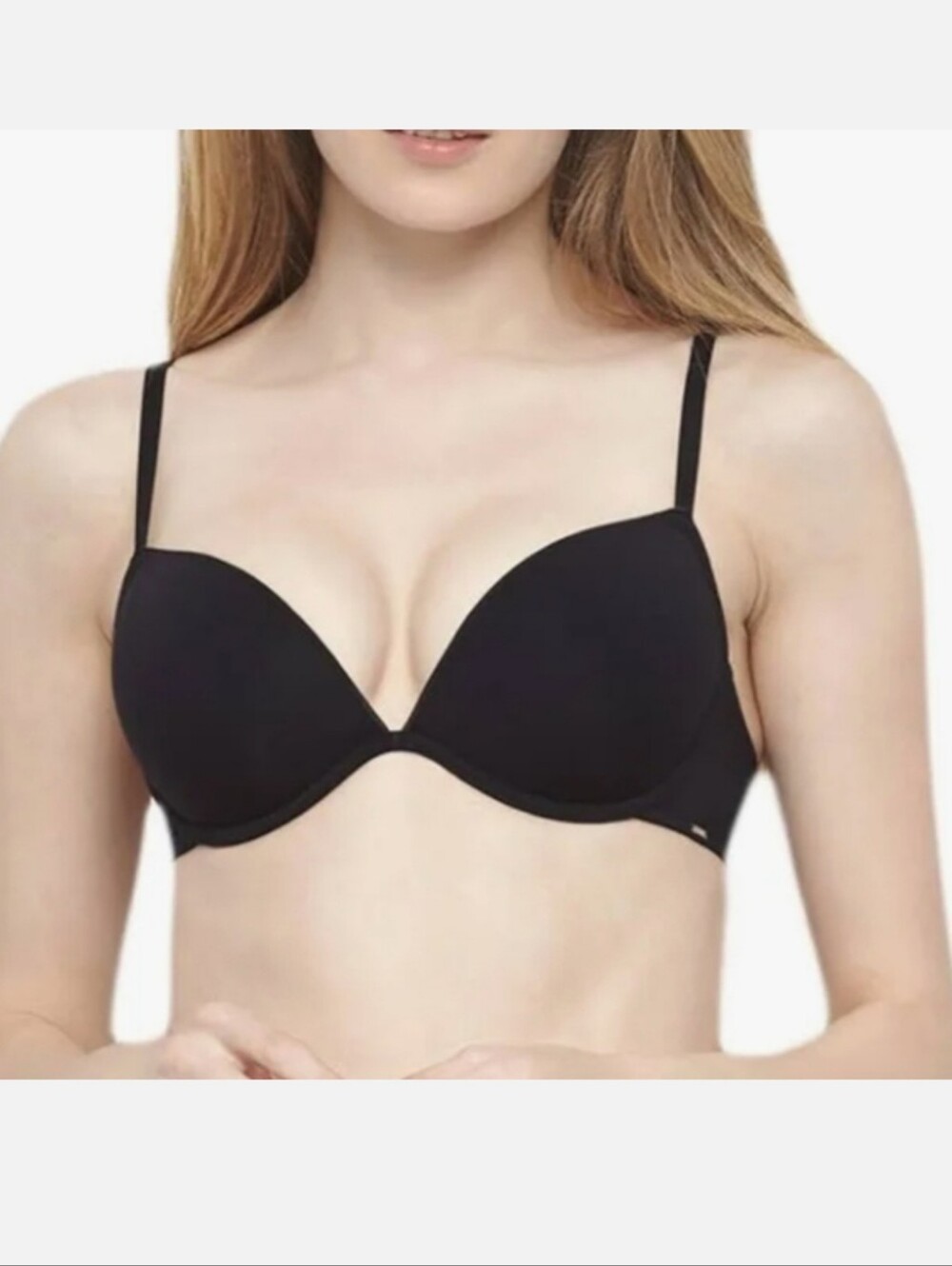 NWT Beme NYC Essensuals Plunge Light Push Up Underwire Bra Pitch Black 32B